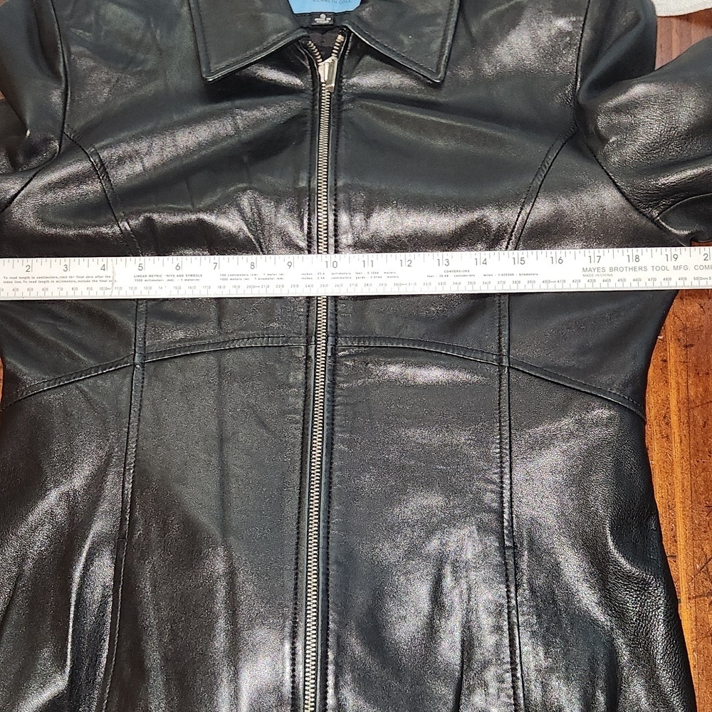 Kenneth Cole Reaction Classic Black 100% Leather Jacket Sz S - Picture 5 of 5